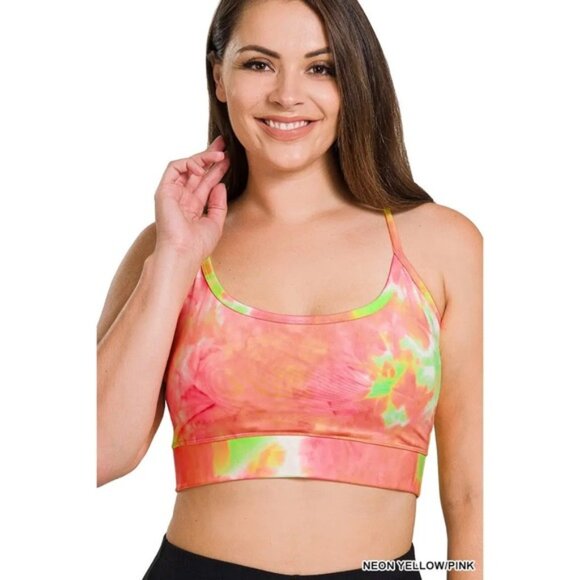Plus Tie Dye Padded Sports Bra - Picture 2 of 2